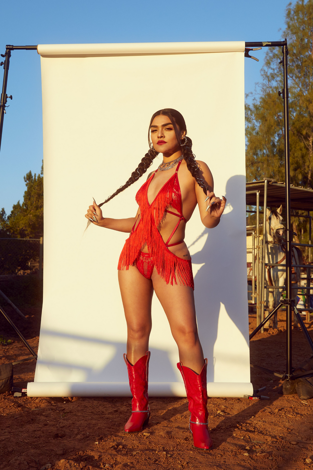 ADELITA RED ONE-PIECE